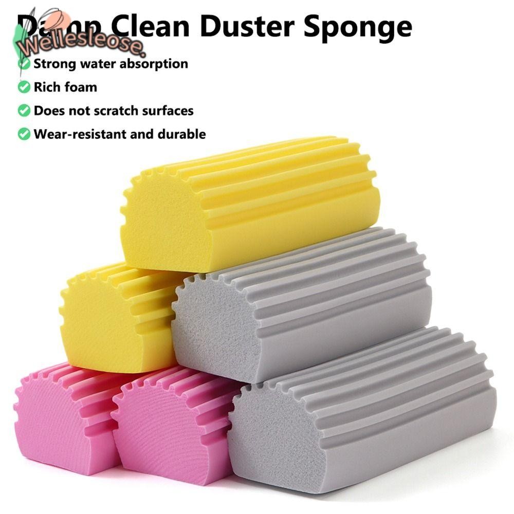 Welle Damp ทําความสะอาด Duster ฟองน้ํา Railings กระจก Vents หน้าต่าง Track Grooves แก้วและก๊อกน้ําแปรงทําความสะอาดฟองน้ํา