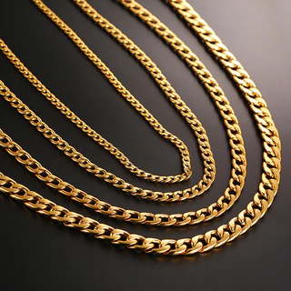 Vnox ผู้ชาย Cuban Link Chain สร้อยคอสแตนเลสสีดําทองสีชาย Choker colar เครื่องประดับของขวัญสําหรับเขา