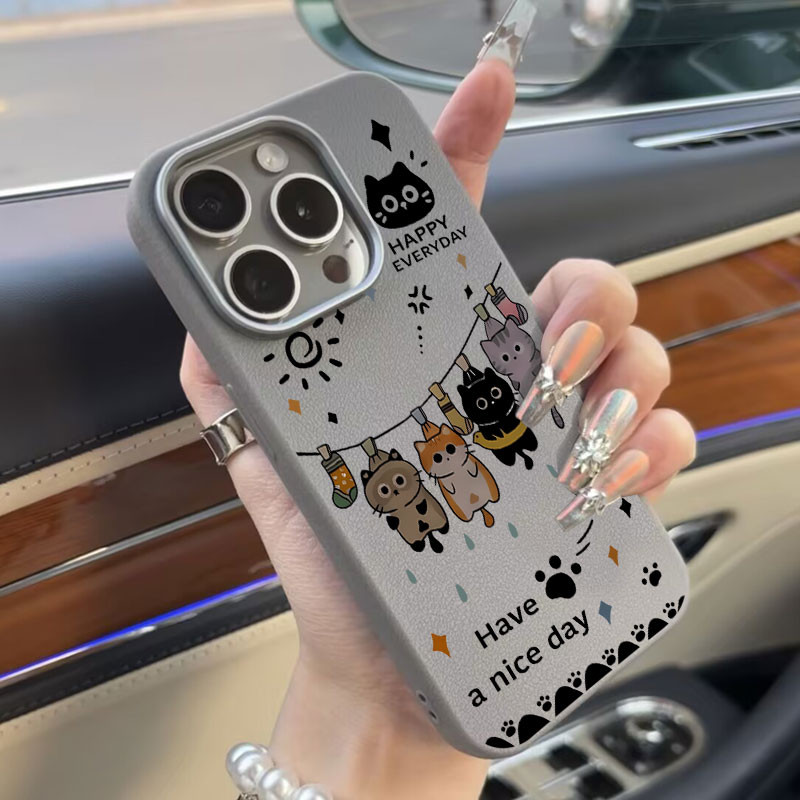 สําหรับ Honor X9c X9A 5G X7c X9B X8B X8A X7b X7A X6B กรณีหรูหราหนังนุ่มเนื้อ Matte น่ารักการ์ตูนแมวฝาครอบป้องกันสําหรับ Huawei Honor X9c X7c กันกระแทกเคสโทรศัพท์