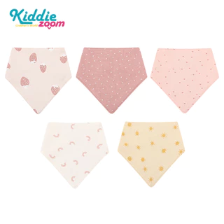 Kiddiezoom 5 ชิ้น/เซ็ตผ้ากันเปื้อนเด็กผ้าพันคอสามเหลี่ยมผ้าฝ้ายทารกผ้าพันคอ Bib ทารกแรกเกิด Feeding ผ้าเช็ดน้ําลาย