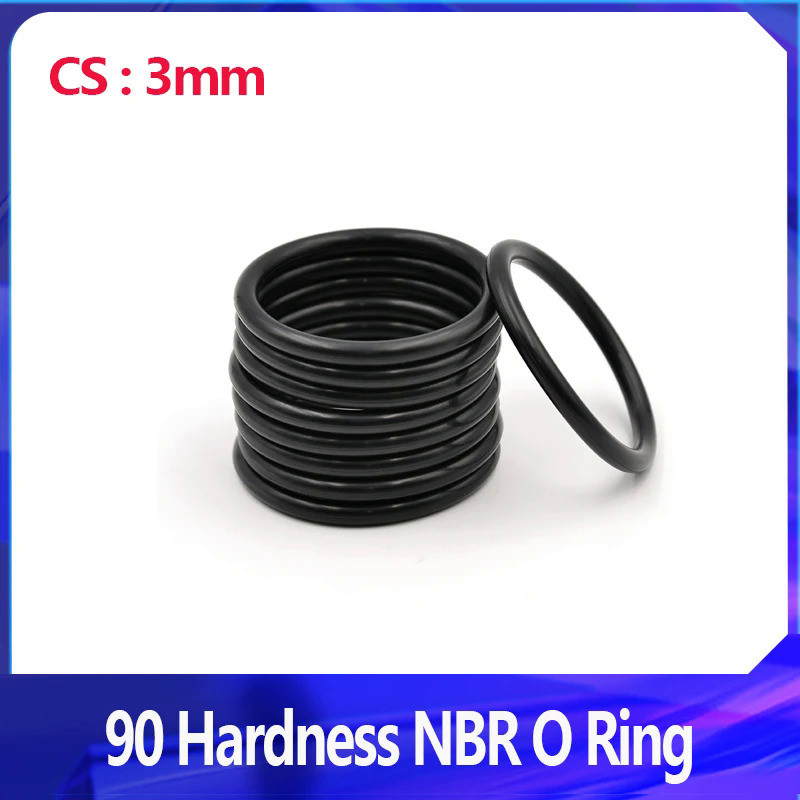 CS 3mm, 90 Hardness NBR O Ring, Nitrile Rubber Sealing Ring, Round O Type Corrosion Oil Resist Seali