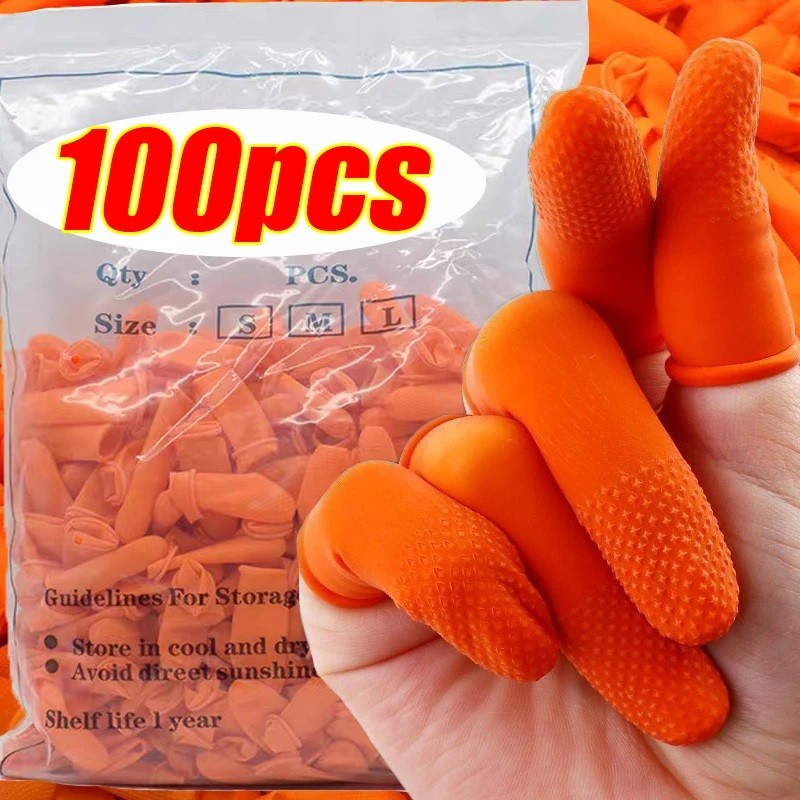 20/50/100 ชิ้น Multi-functional Disposable ปลายนิ้ว Protector ถุงมือ/ยางธรรมชาติลื่น Latex Finger Cots ครอบคลุม