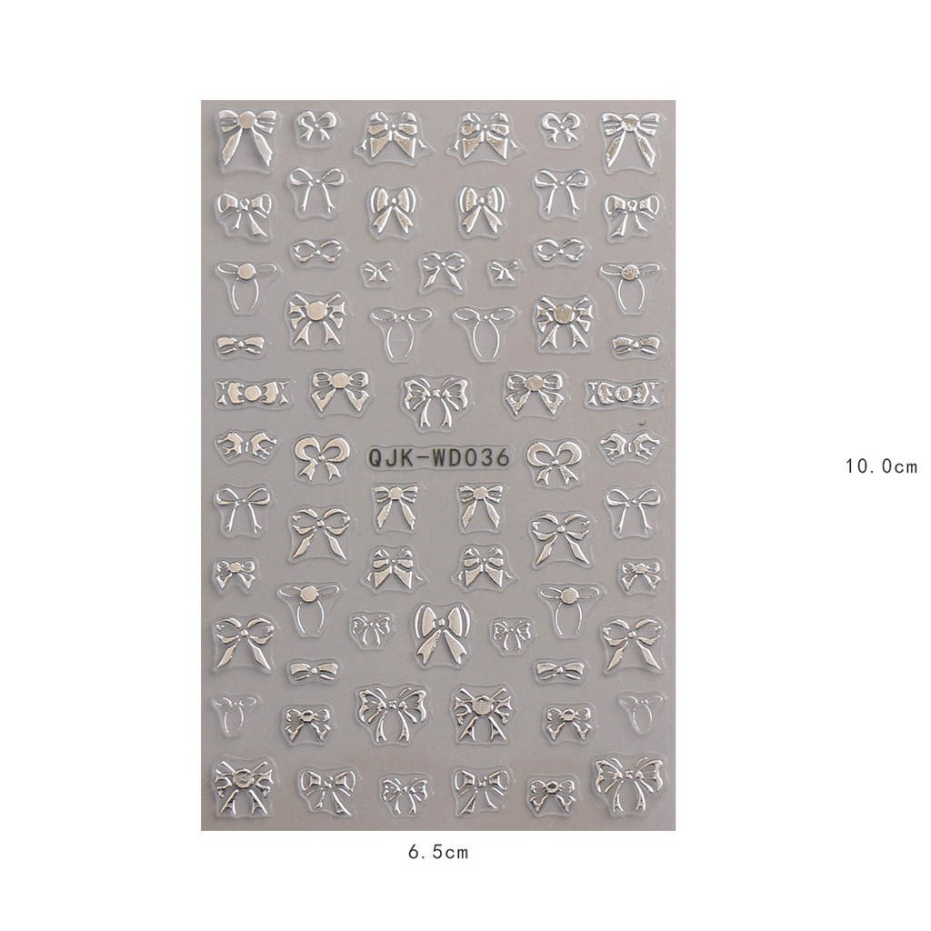 HAMA เล็บเล็บสติกเกอร์ขายส่ง Metallic Bow Simple French เล็บตกแต่งเล็บสติกเกอร์ Decals เจ้าสาวงานแต่งงานเล็บ ราคา ถูกที่สุด ดีลบีเคเค แกลเลอรีภาพที่ 9