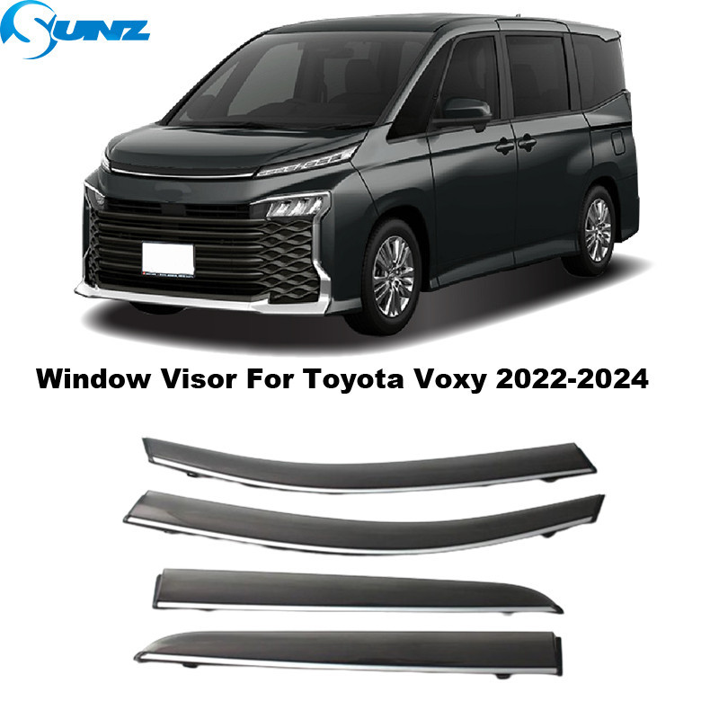 Deflector หน้าต่างด้านข้างสําหรับ Toyota Voxy 2022 2023 2024 Sun Rain Window Visors Deflectors Guards กันสาด Trim ลม Protector