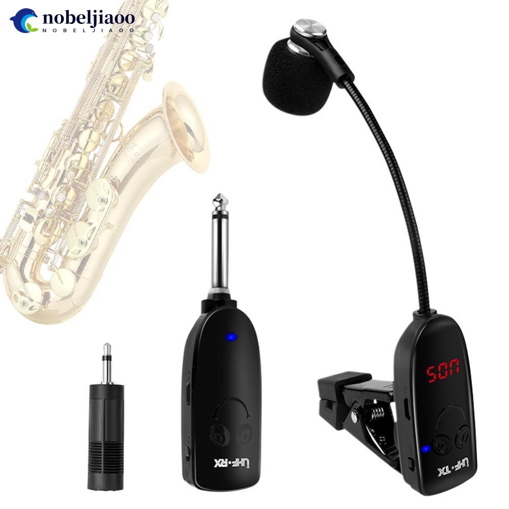 NOBELJIAOO ไมโครโฟนไร้สาย Sax ทรัมเป็ต Trombone เครื่องมือพิเศษ Pickup Amplifier สําหรับ Professiona