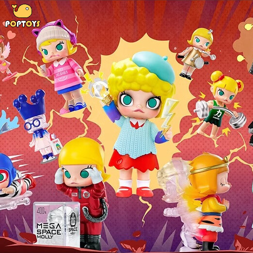 POPTOYPOPMART Molly MY INSTANT SUPER POWER Series Designer ของเล่นตุ๊กตาน่ารักสะสมของเล่นของขวัญวันเกิด