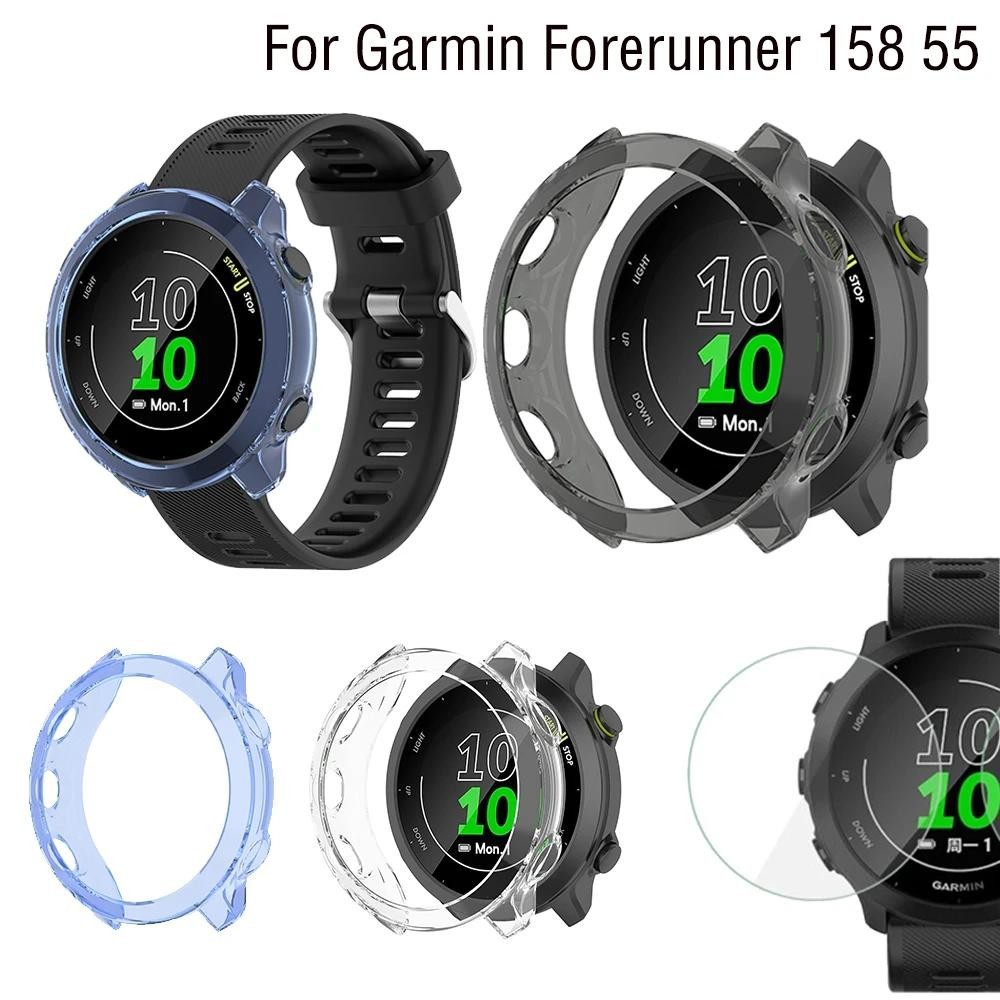 เคสป้องกันเต็มรูปแบบ สําหรับ Garmin Forerunner 55 158 กรอบ อุปกรณ์เสริมสมาร์ท กรอบ TPU เคสป้องกัน ฟิล์มกระจก