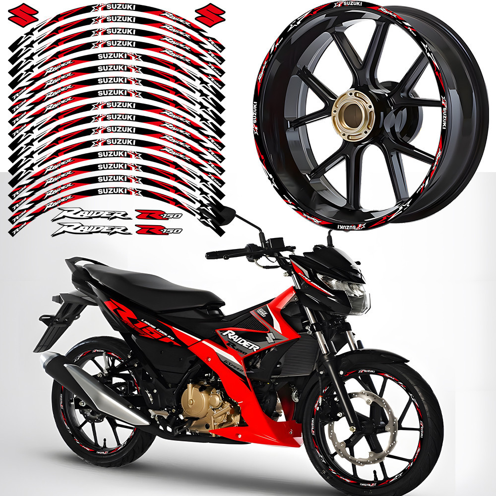สติกเกอร์เทปสะท้อนแสง 17 นิ้ว สําหรับตกแต่งขอบล้อรถจักรยานยนต์ SUZUKI Raider R150