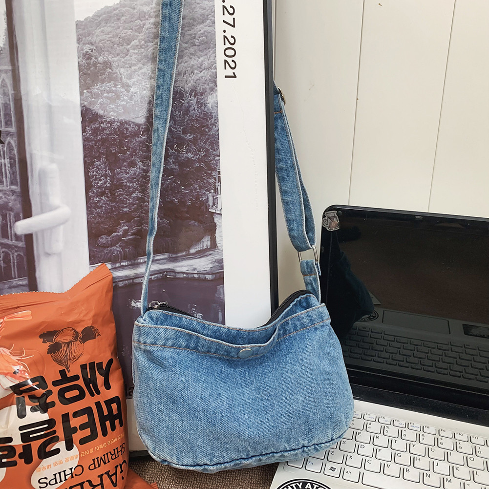 [smartourhome.th] กรุงเทพฯ มีสินค้าในสต็อก Women Shoulder Bags with Zipper Shoulder Purse Soft Vintage Tote Bag Cowboy Bags