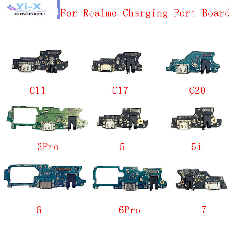 บอร์ดเชื่อมต่อพอร์ตชาร์จ USB แบบเปลี่ยน สําหรับ Realme C11 C12 C15 C17 C20 3Pro 5 5i 6 6i 6Pro 7 7Pro 1 ชิ้น