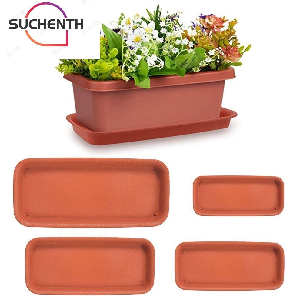 Suchenth จานรองกระถางต้นไม้ พลาสติก ทรงสี่เหลี่ยมผืนผ้า 1 ชิ้น