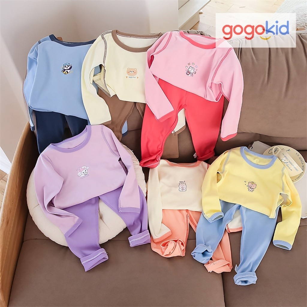 พร้อมส่ง ชุดนอนเด็ก ชุดกันหนาว ผ้าสำลี แขนยาว+ขายาว