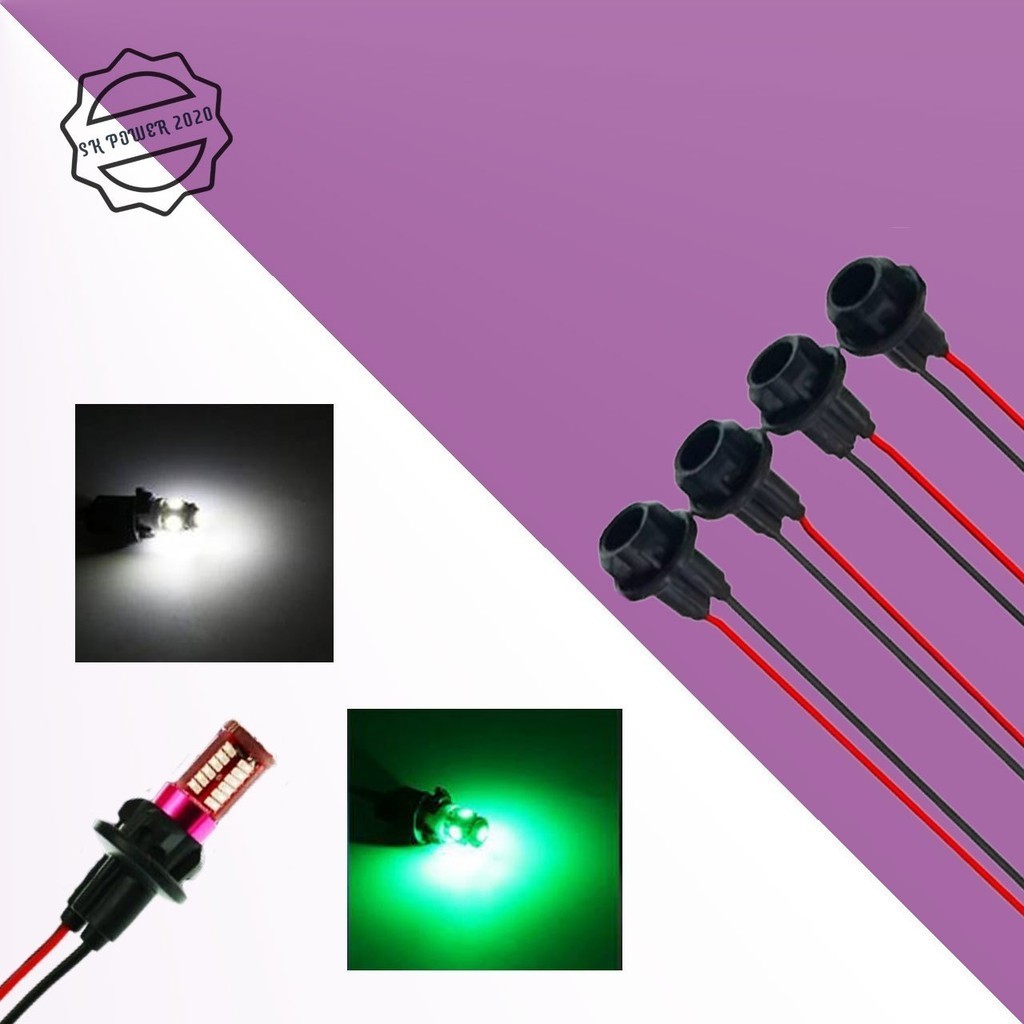 ขั้วไฟเลี้ยวแบบเสียบ 1 อัน  ขั้วไฟT10 ขั้วไฟ ขั้วไฟหรี่ ขั้วไฟ2สาย ขั้วไฟเลี้ยว พร้อมสายไฟ ขั้วไฟพร้อมสาย ขั้วไฟT10 (xx2