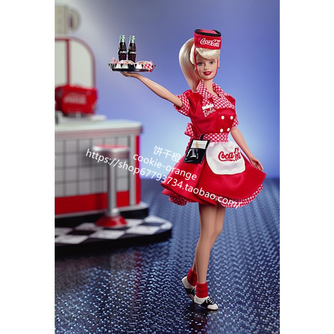 ส่งตุ๊กตาบาร์บี้ Coca Cola Waitress 1998 Coca Cola Barbie Waitress
