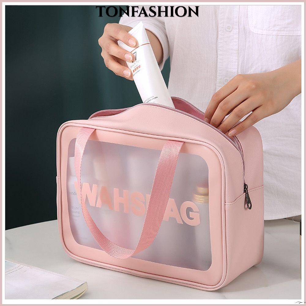 Tonfashion กระเป๋าเครื่องสําอาง PVC คุณภาพสูง สําหรับช่างเสริมสวย