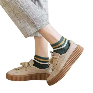 SK-091 (ซื้อขั้นต่ำ 2 คู่) ถุงเท้าข้อสั้น ผู้ชาย สีพื้น แต่งสีข้อลายเส้น ลุคเท่ ถุงเท้าญี่ปุ่น ผ้านิ่ม มี 10 สี เลือกสีไ