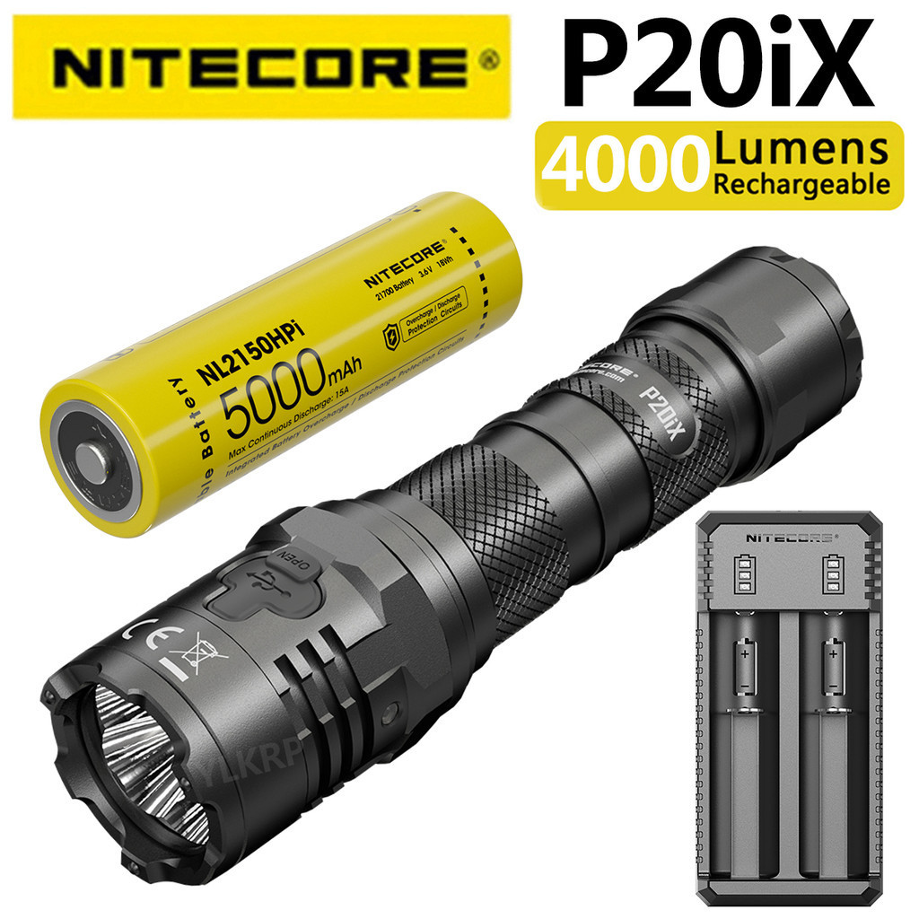 Nitecore P20iX 4000 lumens Generation X ไฟฉายยุทธวิธี แข็งแรง พร้อมแบตเตอรี่ NL2150HPi