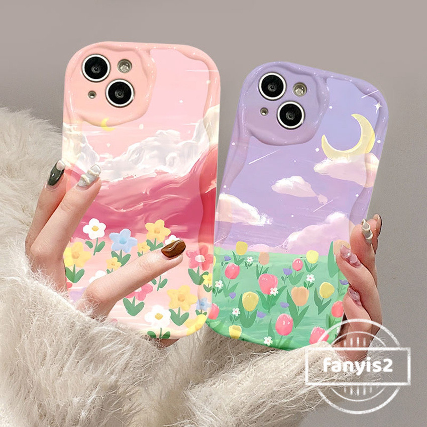 Huawei Nova 5T 7i P 50 40 30 Pro Mate 50 40 30 Pro Huawei Nova 8se 8i INS ดอกไม้ ดวงจันทร์ เคสโทรศัพท์ นิ่ม ป้องกัน เคสด้านหลัง