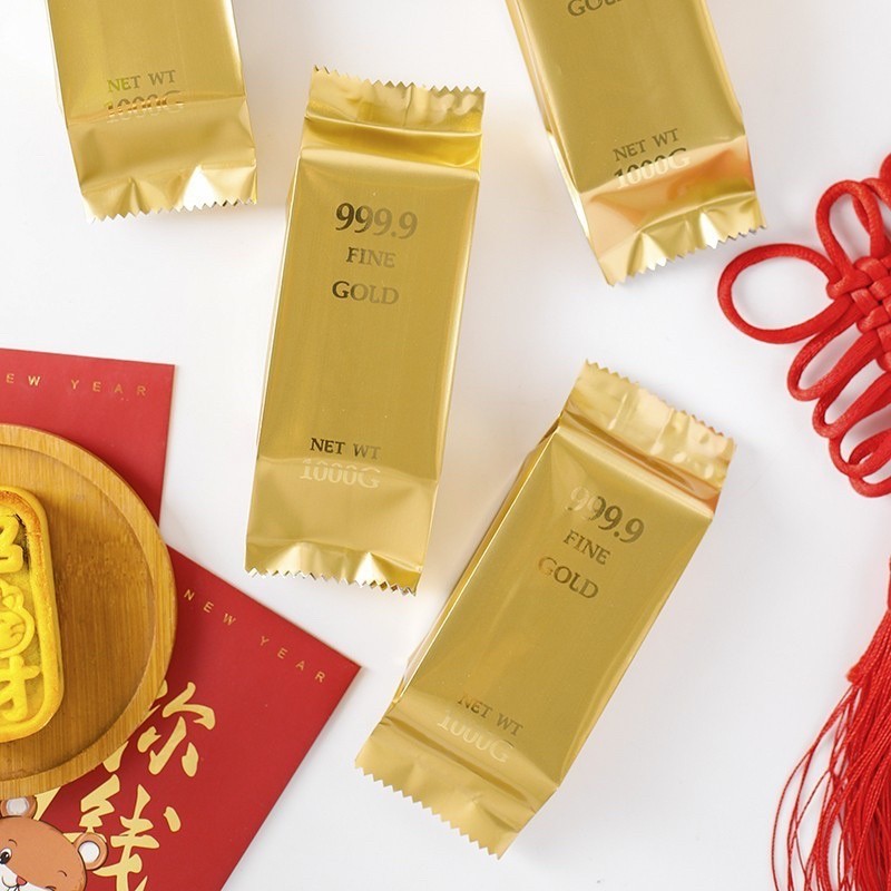 Bakery D'VER ❤️ ถุงซีลทาร์ตสับปะรดทองคำแท่ง  สีทอง สีเงิน แพคละ 48-50 ใบ ซองซีลใส่ขนมสีทอง ถุงซีลทองคำ - รูปที่ 4