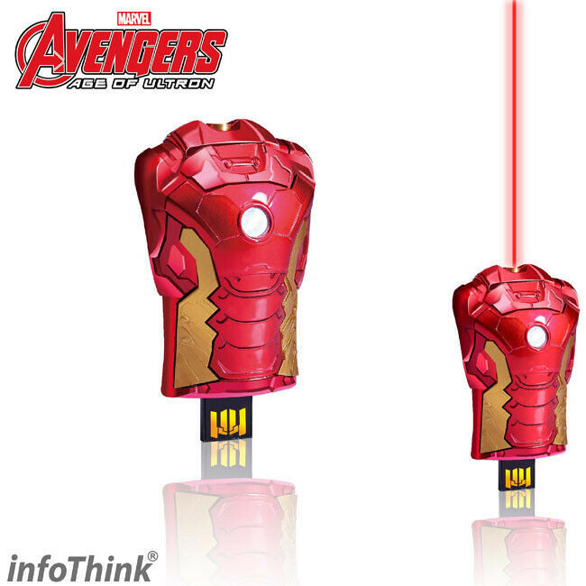 💜💜ของแท้ Marvel Taiwan infoThink Avengers Iron Man แผ่นดิสก์ U Disk พร้อมปากกาเลเซอร์