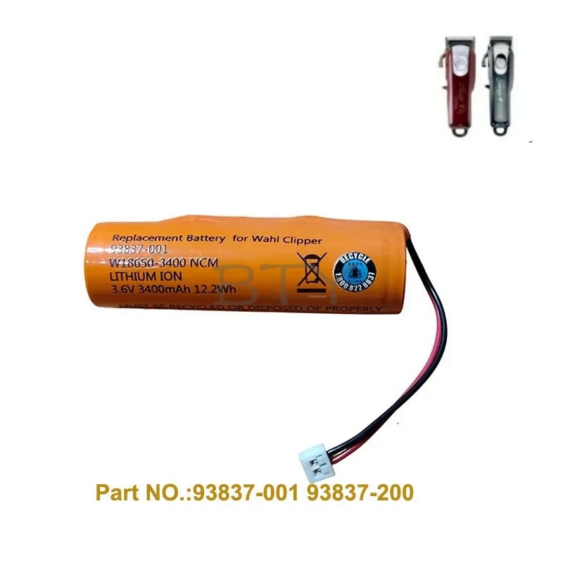 BTY Shaver 3400mAh Battery For Wahl 93837-001 93837-200 Cordless Magic Clip Designer Sterling 4 Super Taper Cordless 859
