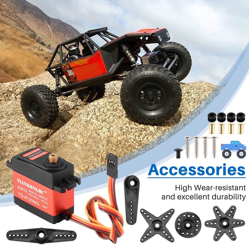 Td-8120Mg เกียร์โลหะกันน้ํา Digital Servo พร้อม 20Kg แรงบิดสูง 180 มุมสําหรับ Rc รีโมทคอนโทรลรถรุ่นร