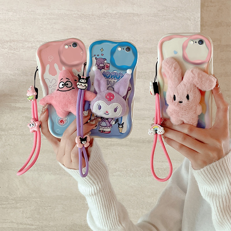 เคส Iphone 6 6S 7 8 6 PLUS 6S PLUS 7 PLUS 8 PLUS SE2020 SE2022 PLUS ตุ๊กตา Plush+สร้อยข้อมือ กรณีโทรศัพท์มือถือ