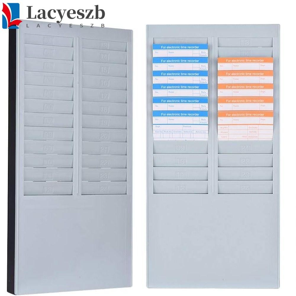 Lacyeszb ชั้นวางบัตรเวลา แบบพลาสติก 24 ช่อง ติดตั้งง่าย สําหรับสํานักงาน