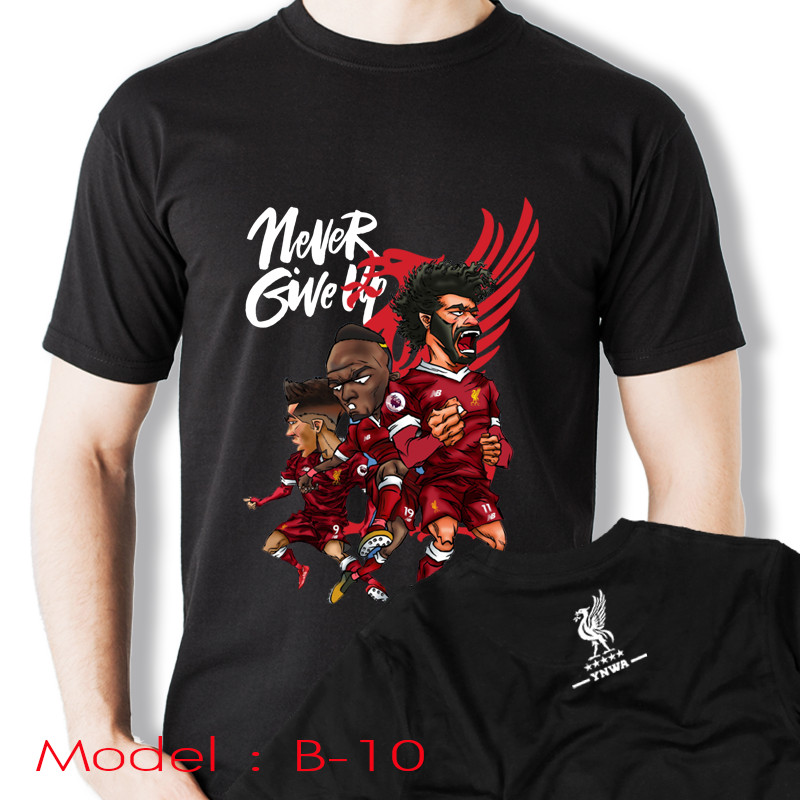 เสื้อยืด สกรีนลายการ์ตูน ลิเวอร์พูล Never Give Up - Liverpool Cartoon Never Give Up T-Shirt