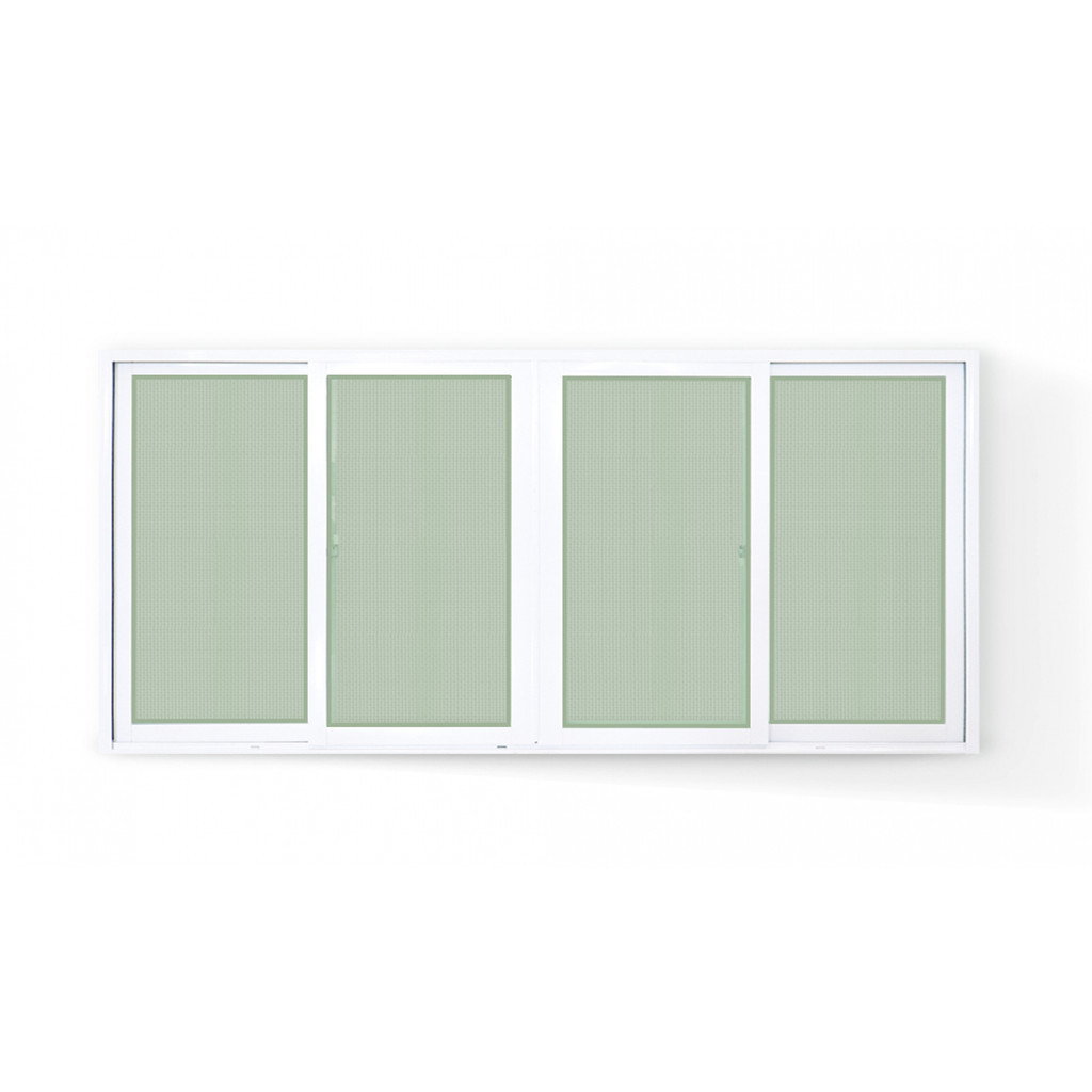 GlobalHouse RAKANGTHONG หน้าต่างบานเลื่อนอลูมิเนียม 4 ช่อง 240x110 cm. สีขาว สินค้าของแท้คุณภาพดี