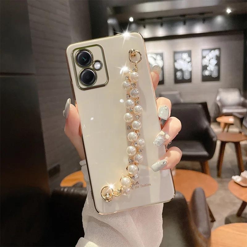 สําหรับ Honor 200 Pro 200 Lite Luxury Diamond Pearl สร้อยข้อมือภาพวาดเคสโทรศัพท์สําหรับ Huawei Honor 90 สมาร์ท 100 Pro 90 Lite ซิลิโคนนุ่มกันกระแทกปกหลัง