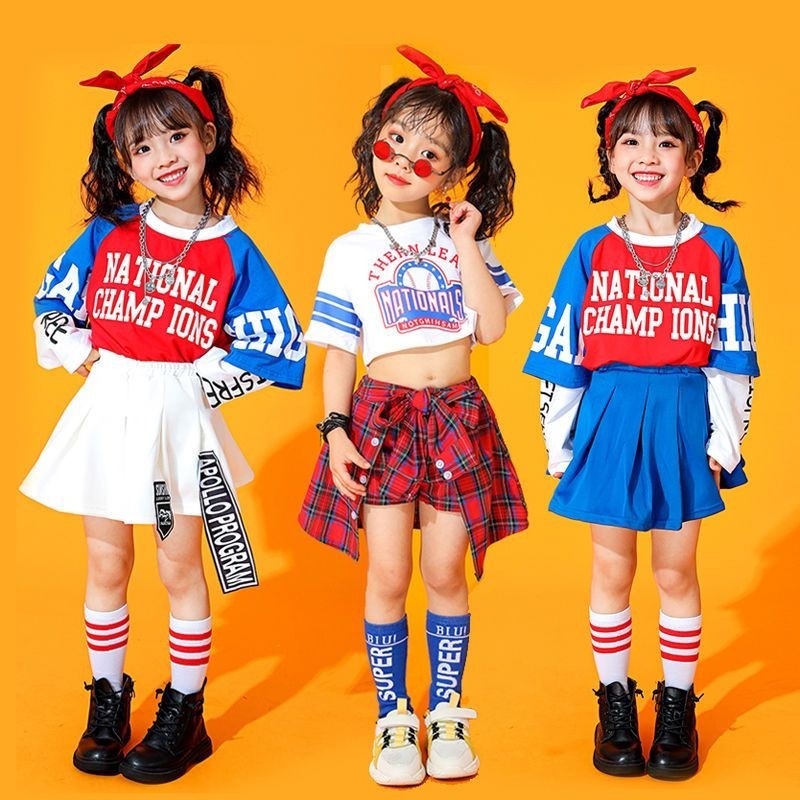 June 1 ชุดเชียร์ลีดเดอร์ เต้นรําแจ๊ส แฟชั่น สําหรับเด็กผู้หญิง