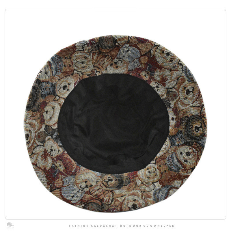 หมวกบักเก็ต กันแดด ลายหมี แฟชั่นสําหรับชาย และหญิง - รูปที่ 5