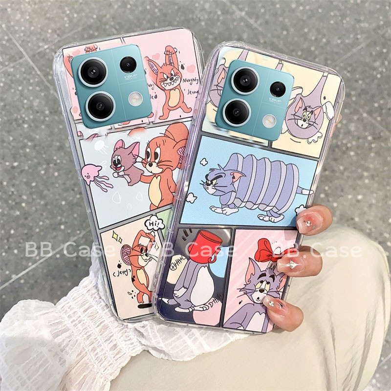 ใหม่ เคสโทรศัพท์ Phone Case POCO M6 X6 Pro X5 F5 Pro M5 M5s M4 C40 4G 5G เคสโทรศัพท์ มือถือแบบนิ่ม ใส กันกระแทก ลาย Tom Jerry 2024 สําหรับ Cover