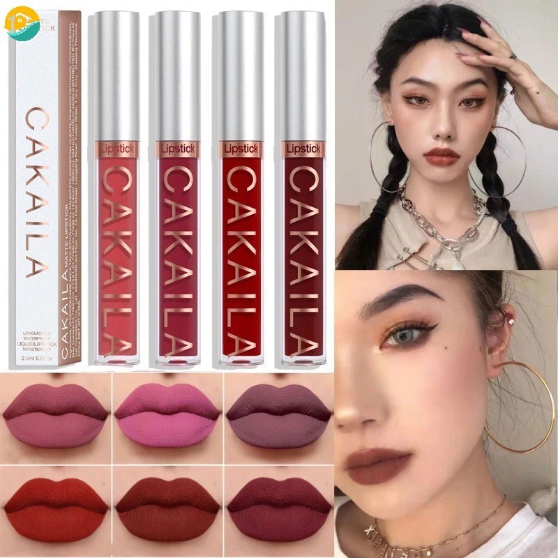 ลิปสติก ลิปกลอส เนื้อแมตต์กํามะหยี่ กันน้ํา ติดทนนาน 18 สี สําหรับผู้หญิง