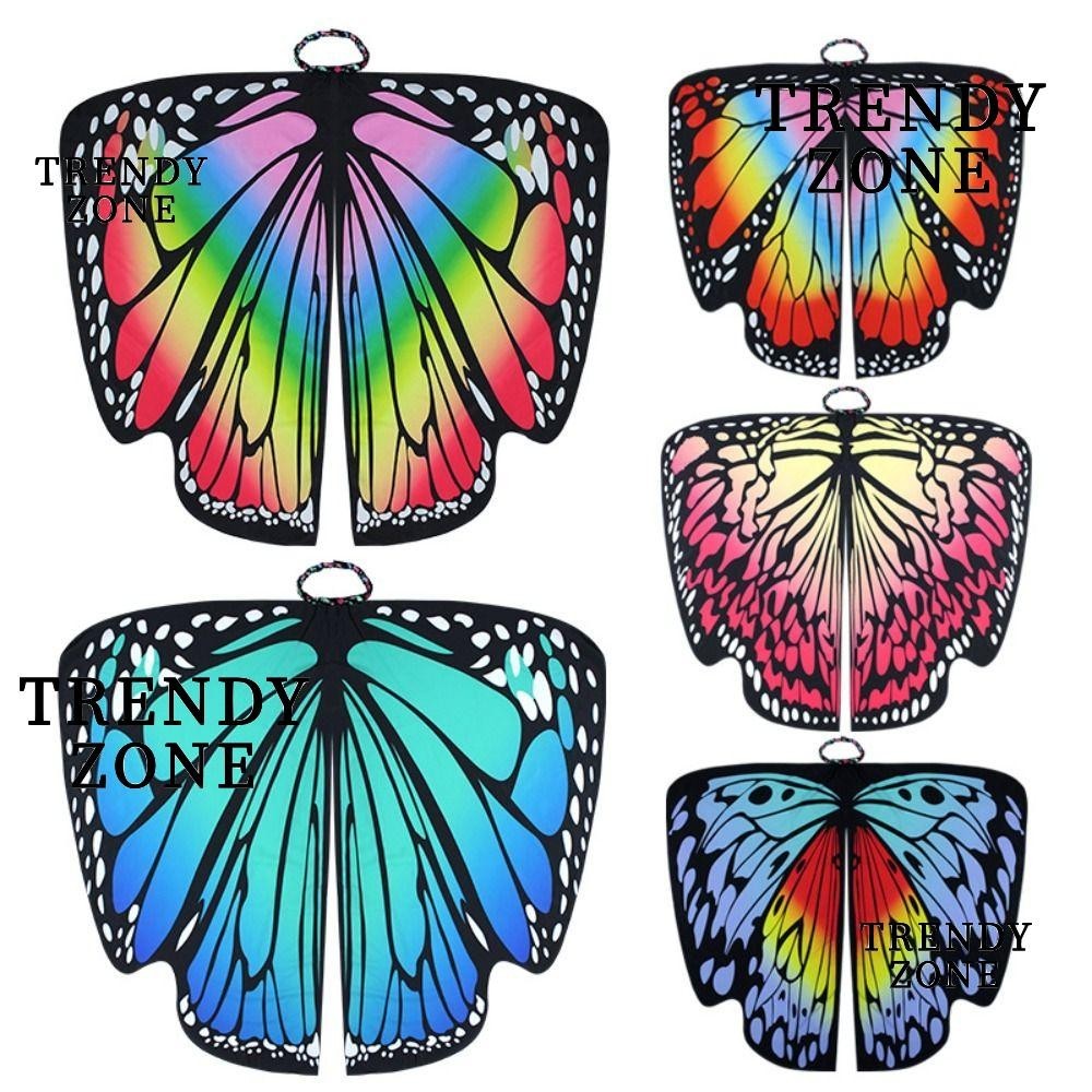 Trendyzone เสื้อคลุมไหล่ ลายปีกผีเสื้อ สีรุ้ง เหมาะกับงานปาร์ตี้ สําหรับผู้หญิง