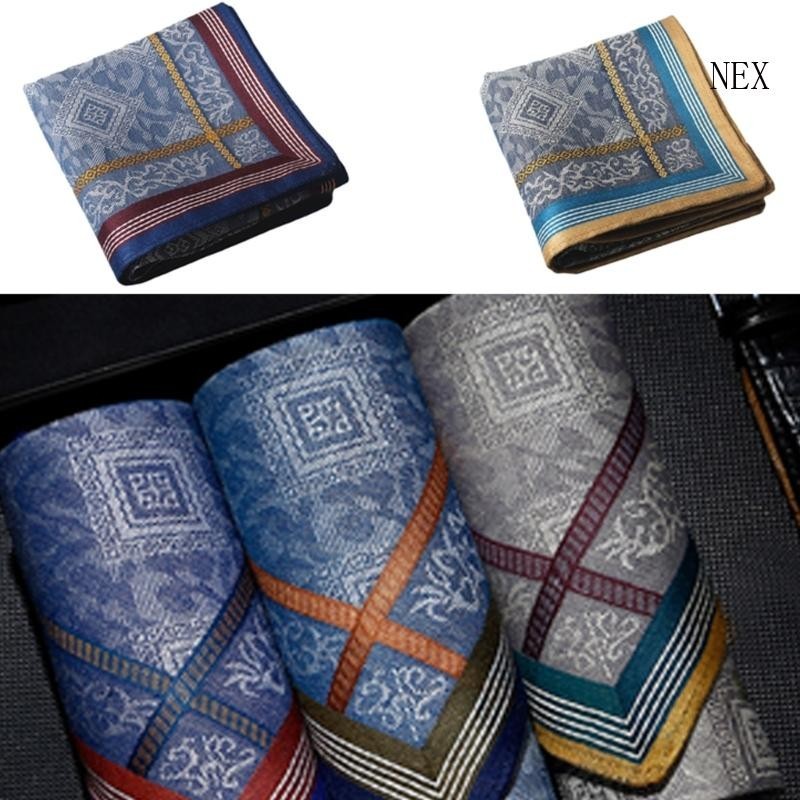 Nex ผ้าเช็ดหน้า ผ้าฝ้ายนุ่ม มีสไตล์ สําหรับผู้ชาย