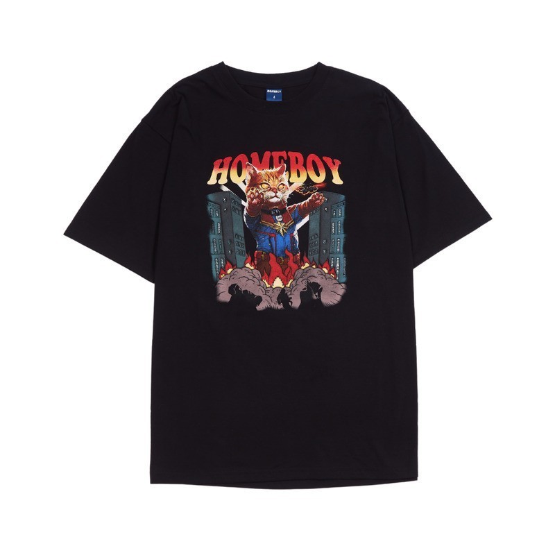 🐱【WONDERCAT】🐱เสื้อยืดทรงหลวมลำลอง HOMEBOY