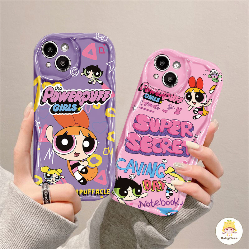 การ์ตูนน่ารัก The Super Girls Graffiti ตัวอักษรภาษาอังกฤษสำหรับ iPhone 11 13 12 14 15 Pro Max XR X XS Max 7 8 Plus