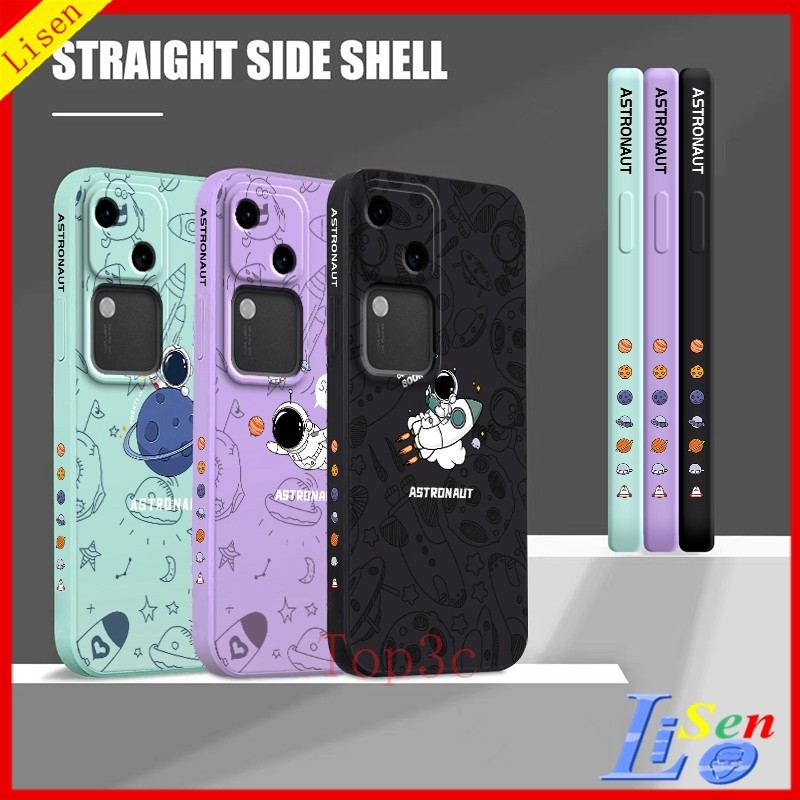 เคส Vivo V30 5G V29 5G V29E V27 5G V27E V25 V25E V23 5G V23E V20 Pro V21 5G V30 Pro 5G เคสโทรศัพท์มือถือซิลิโคน ลายการ์ตูนนักบินอวกาศ สําหรับ TKA