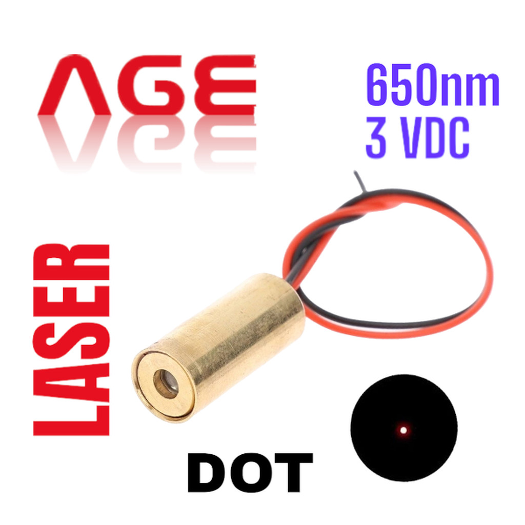 เลเซอร์แบบจุด 650nm 3V ขนาด 9MM laser Head dot red Laser