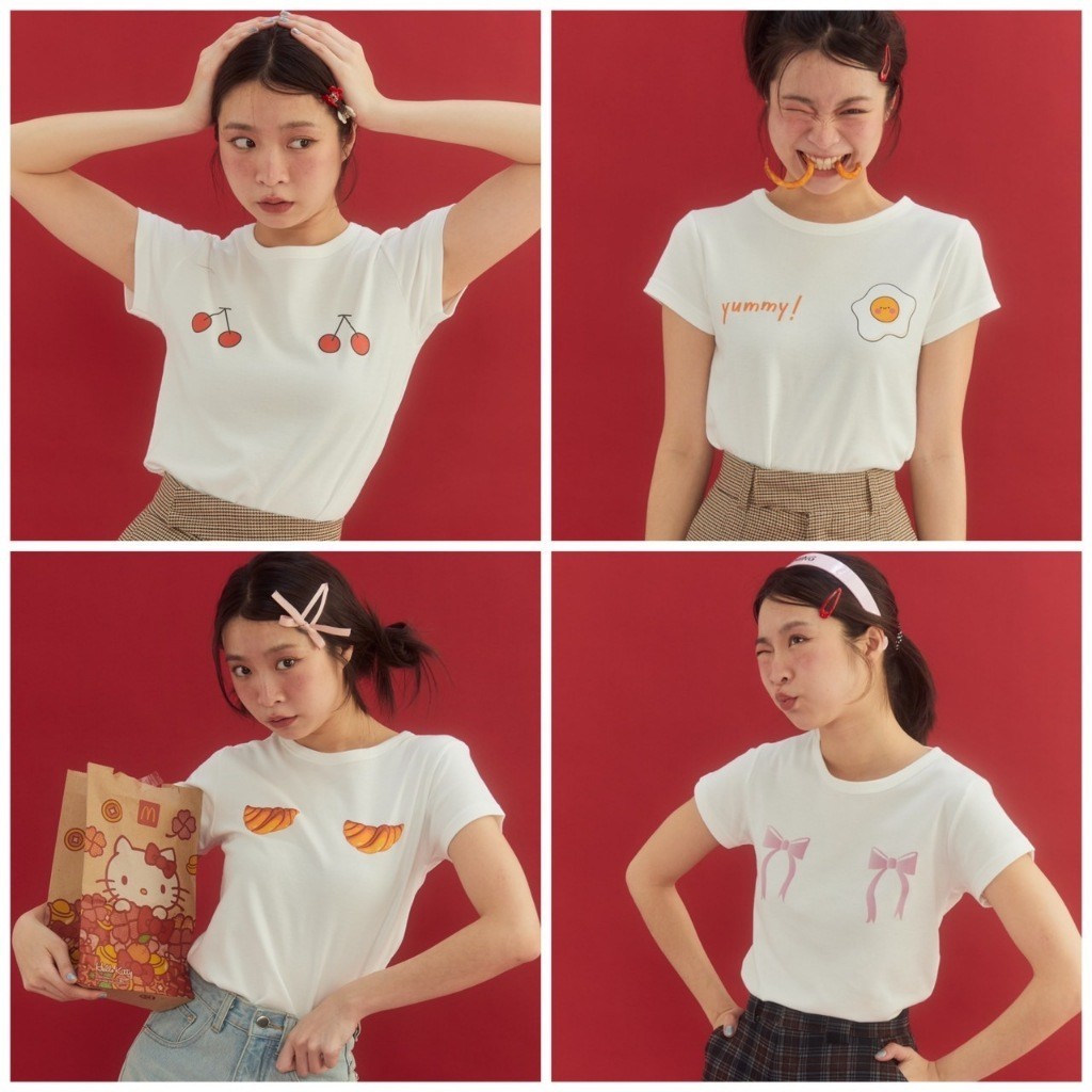 （จัดส่งตลอด 24 ชั่วโมง）Angle Official  Baby Tee 🥨🍒