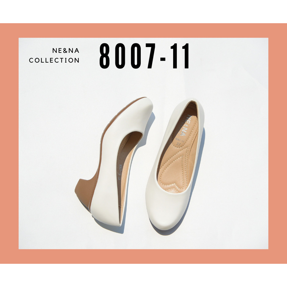 รองเท้าส้นแหลม รองเท้าเเฟชั่นผู้หญิงเเบบคัชชูส้นปานกลาง No. 8007-11 NE&amp;NA Collection Shoes
