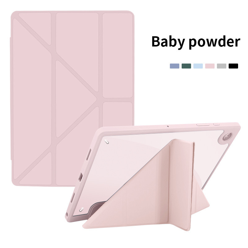 เคสอะคริลิคใส แบบฝาพับ ตั้งได้ สําหรับ Samsung Galaxy tab S9 S9 FE S9fe S8 S7 A8 X205 X200 A9+ Plus