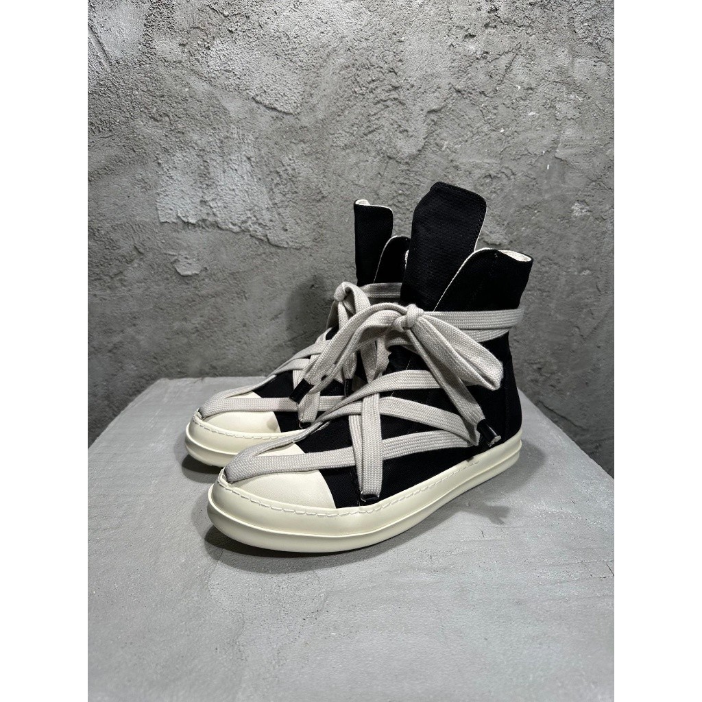 R RICK OWENS สายคู่ DEKSHDW 2023SS ฤดูใบไม้ร่วงฤดูหนาวหนาเชือกผูกรองเท้ารองเท้าดาวห้าแฉก