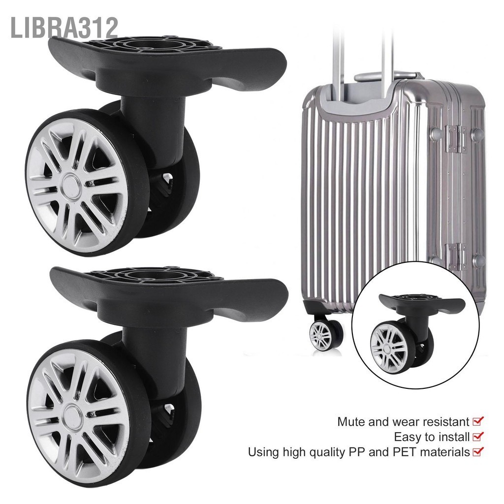 Libra312 1 คู่กระเป๋าเดินทางล้อหมุนกระเป๋าเดินทางล้อหมุนเปลี่ยนใบ้ล้อคู่แถว
