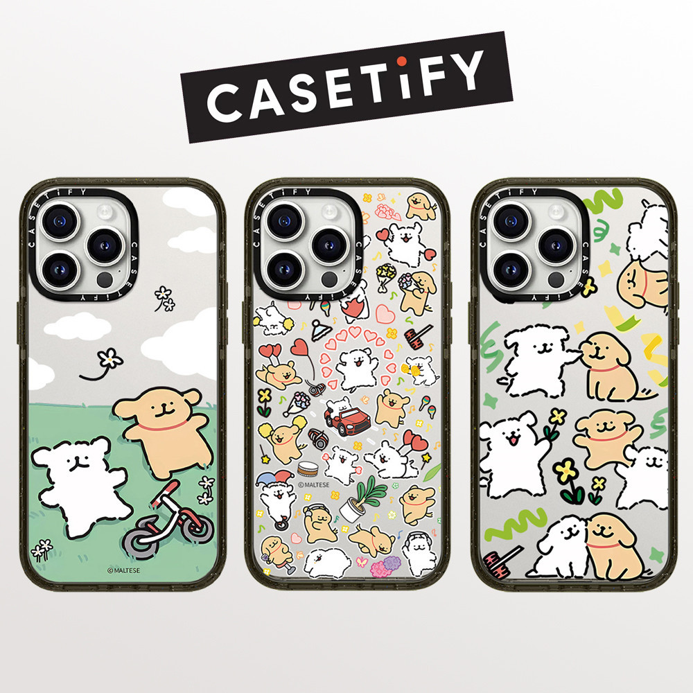 Drop proof glitter CASETIFY phone case for iPhone 15 Plus 15pro 15promax 14 14pro 14promax 13 13promax Cute Dog hard case for 12 12promax iPhone11 case upgrade high-quality