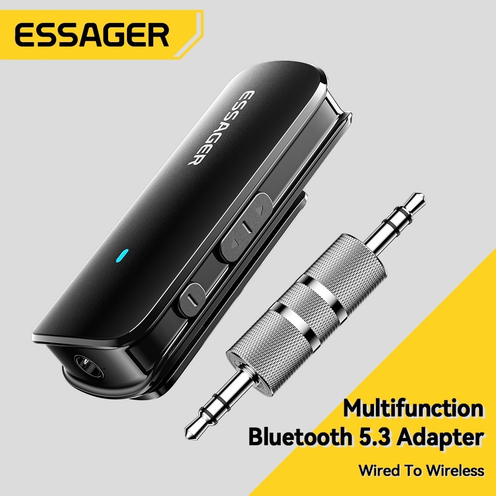 Essager ตัวแปลงบลูทูธ V5.3 Type-C 3.5Mm ช่องบัตร TF สายออดิโอตัวแปลงบลูทูธอเนกประสงค์สำหรับโทรศัพท์แล็ปท็อป