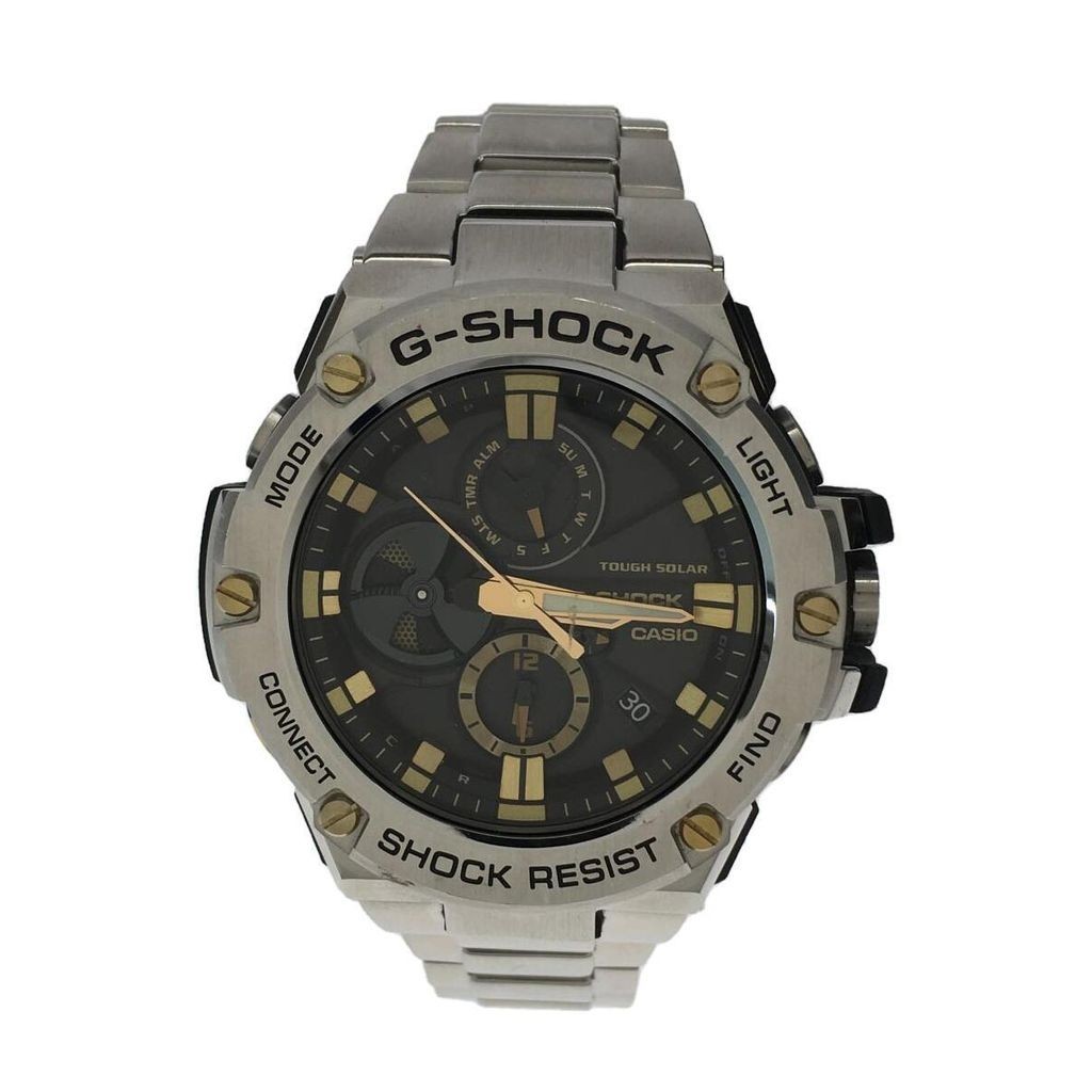 Casio นาฬิกาข้อมือ G-Shock G-Steel พลังงานแสงอาทิตย์ อะนาล็อก สเตนเลส ส่งตรงจากญี่ปุ่น มือสอง สําหรับผู้ชาย
