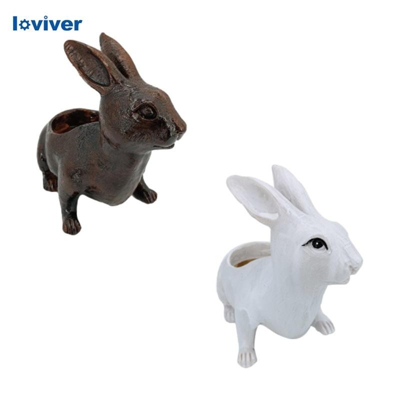 [Loviver] กระถางต้นไม้ แจกันดอกไม้ กระต่าย ชั้นวางของในสวน โต๊ะสัตว์